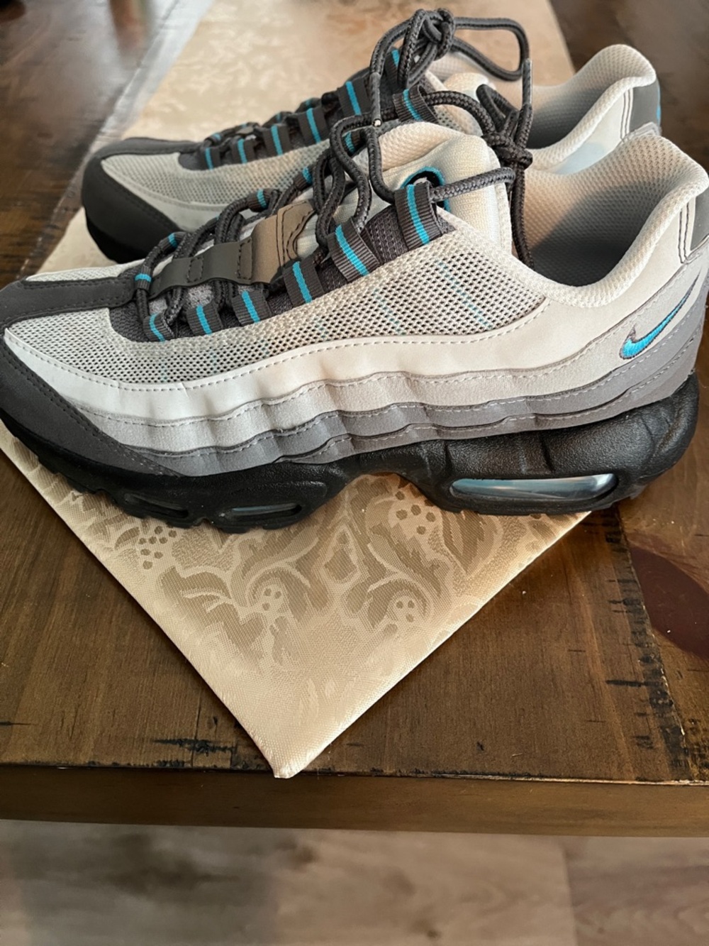 Nike Kids Sneakers - Gray with Turquoise Accents